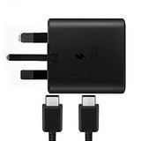 Genuine Samsung Super Fast Charging Adaptive UK Wall Plug & Type C to Type C Data Sync Cable/Lead for Galaxy Note 10,S10,S10+ (Black Charger & Lead) My Outlet Store Ltd.