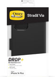 OtterBox Strada Via Case for iPhone 14 Plus, Shockproof, Drop Proof, Slim, Soft Touch Protective Folio Case with Card Holder, 2x Tested to Military Standard, Black My Outlet Store Ltd.