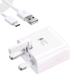 Genuine Original Samsung EP-TA200 / EP-TA20 Adaptive Fast Charging Adaptive UK Wall Plug Adapter & USB A to Type C Charge Cable Lead (White Charger & Lead) My Outlet Store Ltd.