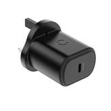 Cygnett PowerPlus 20W USB-C PD Wall Charger UK - Black - Wall Plug, Fast Charging - My Outlet Store Ltd.