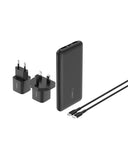 Belkin Portable Charger, 5-in-1 Power Bundle with 10000 mAh Power Bank, 2-25W USB-C Charging Block, EU/UK Plug, 60W USB-C Cable, and Travel Pouch – Fast Charging for Multiple Devices, Compact Design My Outlet Store Ltd.