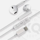 XQISIT Button Type Headset Wired with MFI Lightning White - Lighting Devices - Inline controls - 1.2m Cable - Made for iPhone - iPad - iPod My Outlet Store Ltd.