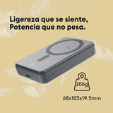 HUNE Halcon™ 10, Power Bank10,000mAh, External Battery Quick Charge 22W Cable, Portable Battery, USB C Powerbank, Recycled Material. My Outlet Store Ltd.