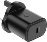 Cygnett PowerPlus 20W USB-C PD Wall Charger UK - Black - Wall Plug Fast Charging My Outlet Store Ltd.