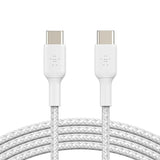 Belkin BoostCharge 1m USB-C to USB-C Braided Cable White for iPhone 15 series My Outlet Store