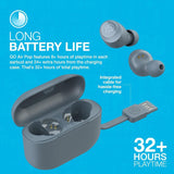 JLab Go Pop+ True Wireless Earbuds In Ear Headphones  35+ Hours Playtime Gray My Outlet Store Ltd.