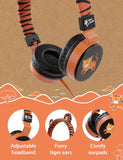 Planet Buddies Kids Foldable Wired Headphones 85dB Volume Limiter Cute Tiger My Outlet Store
