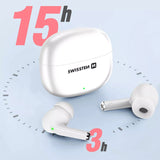 Swissten Wireless Earphones Touch Button Autonomy 15H proTUNE - White My Outlet Store