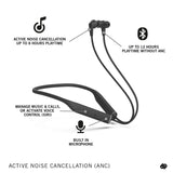 Urbanista Milan Wireless ANC Neckband Bluetooth Earphones Midnight Black My Outlet Store
