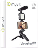 muvit Vlogging KIT with Multifunction Tripod & Microphone/LED Light My Outlet Store