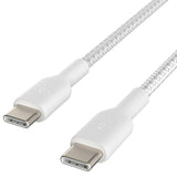 Belkin BoostCharge 1m USB-C to USB-C Braided Cable White for iPhone 15 series My Outlet Store