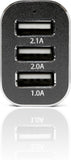 VEHO TRIPLE USB 5V 5.1A CAR CHARGER FOR USB CHARGED DEVICES - BLACK - VAA-010 My Outlet Store Ltd.