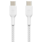 Belkin BoostCharge 1m USB-C to USB-C Braided Cable White for iPhone 15 series My Outlet Store