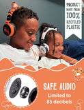 Planet Buddies Kids Foldable Wired Headphones 85dB Volume Limiter Cute Tiger My Outlet Store
