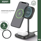 XQISIT Charging Station 2-in-1 Magnetic Charging Station 20W Wireless Charging My Outlet Store