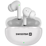 Swissten Wireless Earphones Touch Button Autonomy 15H proTUNE - White My Outlet Store