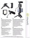 muvit Vlogging KIT with Multifunction Tripod & Microphone/LED Light My Outlet Store
