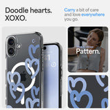 Spigen Ultra Hybrid MagFit Case for iPhone 16, Compatible with MagSafe Accessories - Hearts Denim My Outlet Store Ltd.