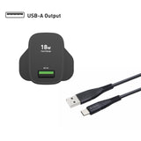 SilverLabel 18W USB-A Wall Charger & USB-C Cable - Black Charging Cable and Plug Compatible with Samsung, Android and Other Devices with a Type-C Port My Outlet Store Ltd.