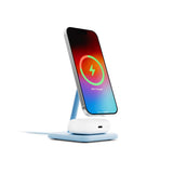 Twelve South HiRise 2 Deluxe 2-in-1 Wireless Charging Station, Glacial Blue | for Apple Devices - Qi2 MagSafe Charger, Fast Wireless Charger Stand for iPhone 15 14 13 12 Pro & Max, AirPods Pro/3/2 My Outlet Store Ltd.