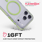 Tech21 EvoCrystal MagSafe Case for iPhone 17 Pro – Green, Glow-in-the-Dark MagSafe | 16ft Multi-Drop Protection with FlexShock | Anti-Yellow UV Resistance My Outlet Store Ltd.