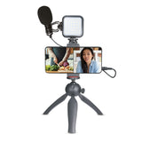 XQISIT Vlogging Kit, Smartphone Tripod Microphone, LED Light, 800 Hr Battery Life, Adjustable Mini Tripod for Social Media Photography, Youtube Video, Streaming and More My Outlet Store Ltd.