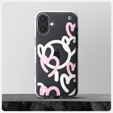 Spigen Ultra Hybrid MagFit Case for iPhone 16, Compatible with MagSafe Accessories - Hearts White Pink My Outlet Store Ltd.