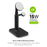 ZAGG mophie 3-in-1 Wireless Fast Charger Extendable Stand with MagSafe [15W] for iPhone [12/13/14 Series], AirPod [2nd-3rd gen wireless/Pro-1st-2nd gen], Apple Watch [Ultra/Series 1 to 8/1st gen/SE] My Outlet Store Ltd.