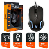 LIOCAT WILD Game MX 357C Optical LED Gaming Mouse with 6 Function Buttons and 800/1200/1600/2400 DPI RGB Lighting My Outlet Store Ltd.