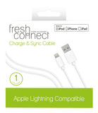 Fresh Connect Apple iPhone Lightning 1M Charging Cable for Apple iPhone 14, 14 Pro, 13, 13 Pro, 12, 12 Mini, SE, 11, XS, XR, X, 8, 7, 6, 5, iPad, Airpods Pro - White My Outlet Store Ltd.