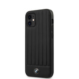 BMW Genuine Leather Hot Stamp with Vertical Lines - iPhone 12 Mini Black My Outlet Store Ltd.