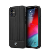 BMW Genuine Leather Hot Stamp with Vertical Lines - iPhone 12 Mini Black My Outlet Store Ltd.
