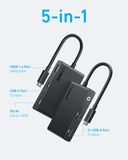 Anker USB C Hub, 332 USB-C Hub (5-in-1, 4K HDMI) with 100W Power Delivery, 4K@30Hz HDMI Display, 5Gbps USB-C and USB-A Data Ports for MacBook, iPad, Lenovo, Dell, HP Laptops, and More (Black) My Outlet Store Ltd.