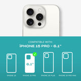 Tech21 Evo Crystal for iPhone 15 Pro - Compatible with MagSafe - Impact Protection Case - White Titanium My Outlet Store Ltd.