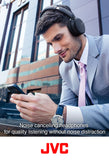 JVC Noise Cancelling Wireless Headphones, Bluetooth 5.0, 42 Hour Rechargeable Battery, Voice Assistant Compatible, Two-Way Foldable Design - HAS91NB (Black) My Outlet Store Ltd.