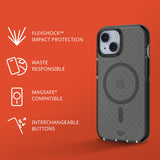 tech21 Evo Check Case for iPhone 15, Compatible with MagSafe, Simple Phone Case, Biodegradable, Black, 12x Military Level Drop Protection: 4.9 m My Outlet Store Ltd.