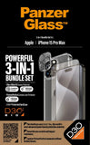 PanzerGlass Apple iPhone 15 Pro Max 2023 6.7" ULTIMATE PROTECTION 3-in-1 Bundle - ClearCase w/ D3O +UWF Screen Protector + Camera Lens Protector | Full 360 Drop & Scratch Protection, Easy Install My Outlet Store Ltd.