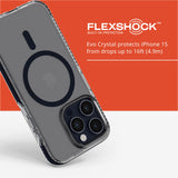 Tech21 Evo Crystal for iPhone 15 Pro - Compatible with MagSafe - Impact Protection Case - Blue Titanium My Outlet Store Ltd.