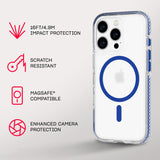 Tech21 EvoCrystal for iPhone 16 Pro Compatible with MagSafe - Impact Protection Case 15x Military Standard Tested - in Blue My Outlet Store Ltd.