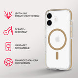 Tech21 EvoCrystal for iPhone 16 Compatible with MagSafe - Impact Protection Case 15x Military Standard Tested - in Gold My Outlet Store Ltd.