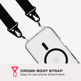 Tech21 EvoCrystal with Crossbody for iPhone 16 - Compatible with MagSafe - Impact Protection Case 15x Military Standard Tested - With CrossBody Lanyard -in Black My Outlet Store Ltd.