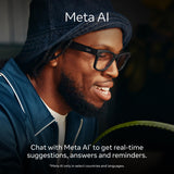Meta Ray-Ban Smart Glasses, Wayfarer, Matte Black/Polarised Gradient Graphite, Regular My Outlet Store Ltd.