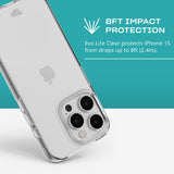 tech21 Evo Lite Clear Case for iPhone 15 Pro, Semi-Transparent, Simple Phone Case, TPU and Biodegradable, Drop Protection: 2.4 m My Outlet Store Ltd.