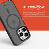 tech21 Evo Check Mobile Phone Case for iPhone 15 Pro, Compatible with MagSafe, Simple Phone Case, Biodegradable, Black, 12x Military Level Drop Protection: 4.9 m My Outlet Store Ltd.