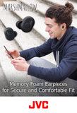 JVC Truly Wireless Earbuds Headphones, Bluetooth 5.0, Water Resistance(Ipx5), Long Battery Life (4+10 Hours), Secure and Comfort Fit with Memory Foam Earpieces - HAA10TB (Black) My Outlet Store Ltd.