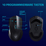 Rapoo V20PRO Wireless 2.4GHz High-Performance Gaming Mouse with 26000 DPI Optical Sensor, 50G Acceleration, 650 IPS, Up to 160h Battery Life, PC/Mac - Black My Outlet Store Ltd.