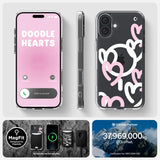 Spigen Ultra Hybrid MagFit Case for iPhone 16, Compatible with MagSafe Accessories - Hearts White Pink My Outlet Store Ltd.