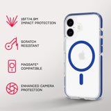 Tech21 EvoCrystal for iPhone 16 Compatible with MagSafe - Impact Protection Case 15x Military Standard Tested - in Blue My Outlet Store Ltd.
