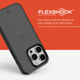 Tech21 Evo Check Case for iPhone 15 Pro - Impact Protection Case - Smoke/Black My Outlet Store Ltd.