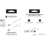 ZAGG mophie Charge Stream USB-C to USB-C Fast Charger and Data Transfer Cable, Enduraflex Silicone, Long-Lasting, Heavy-Duty, 60W, 3m, White My Outlet Store Ltd.